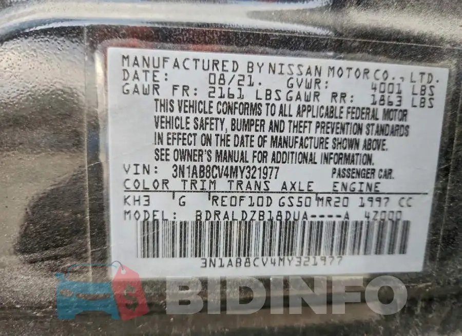 3N1AB8CV4MY321977 Photo# 12