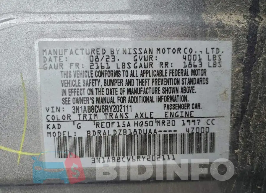 3N1AB8CV6RY202111 Photo# 12