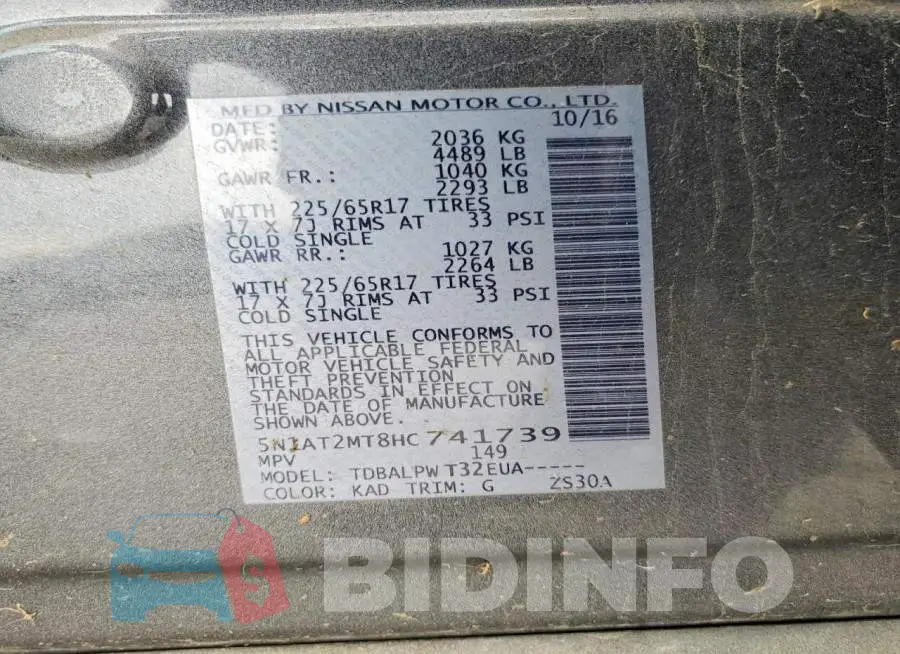 5N1AT2MT8HC741739 Photo# 13