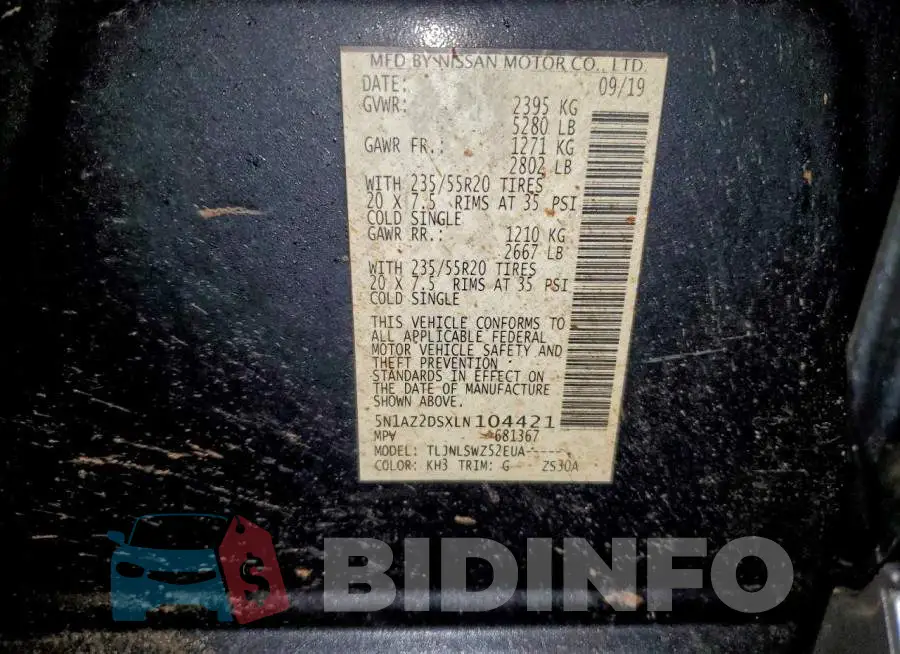 5N1AZ2DSXLN104421 Photo# 13