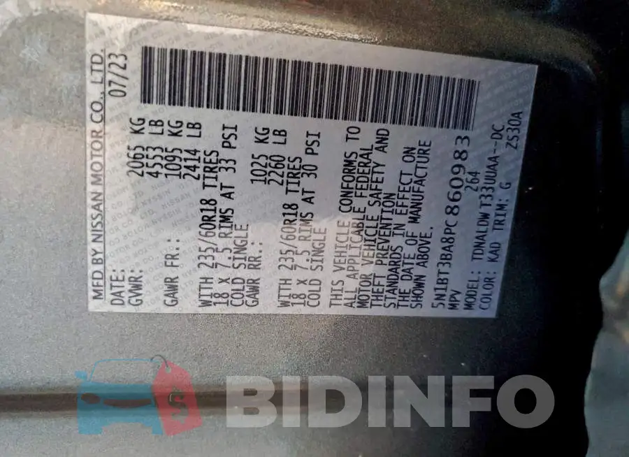 5N1BT3BA8PC860983 Photo# 14