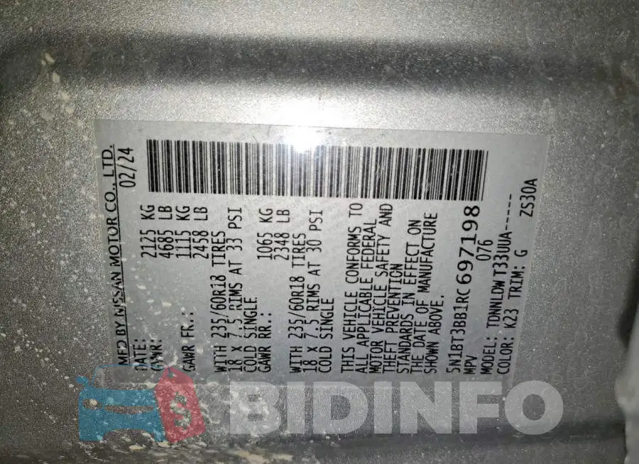 5N1BT3BB1RC697198 Photo# 13