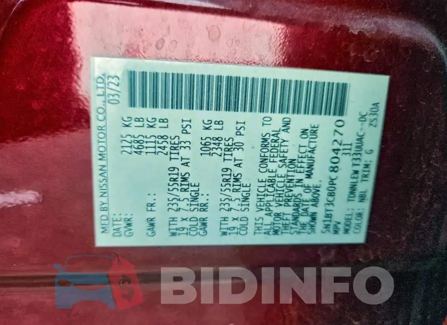 5N1BT3CB0PC804270 Photo# 14
