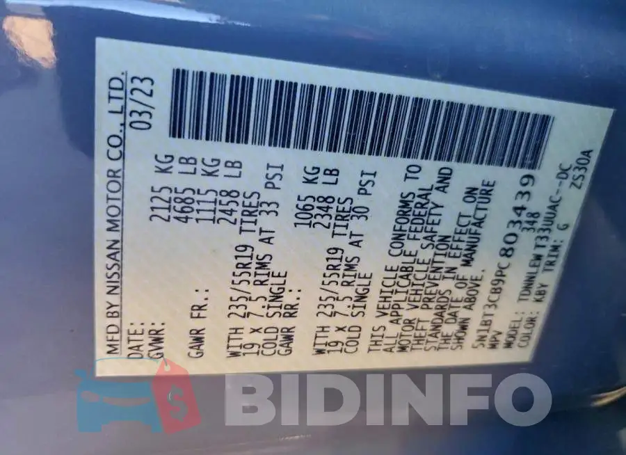 5N1BT3CB9PC803439 Photo# 12