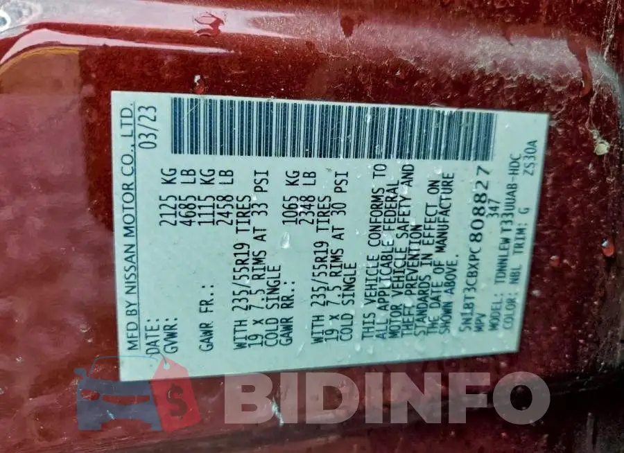 5N1BT3CBXPC808827 Photo# 13