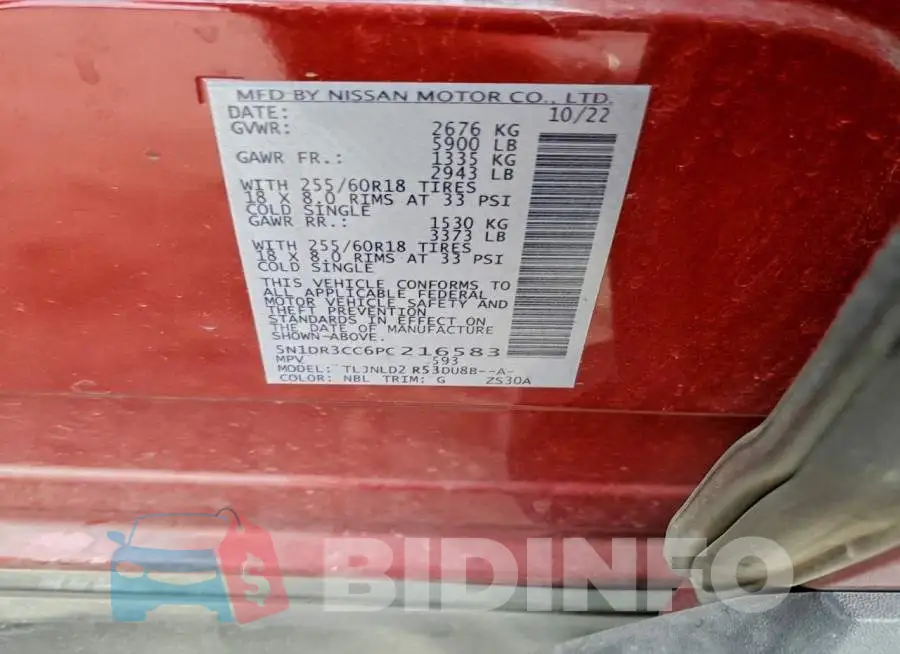 5N1DR3CC6PC216583 Photo# 12