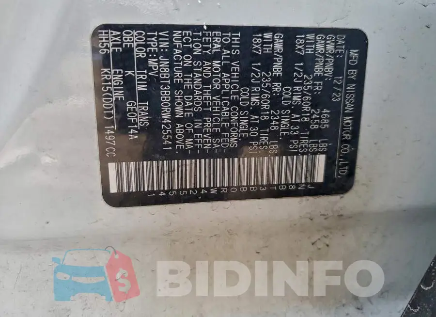 JN8BT3BB0RW425541 Photo# 13