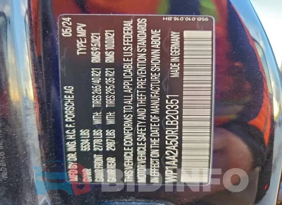 WP1AA2A50RLB20351 Photo# 12