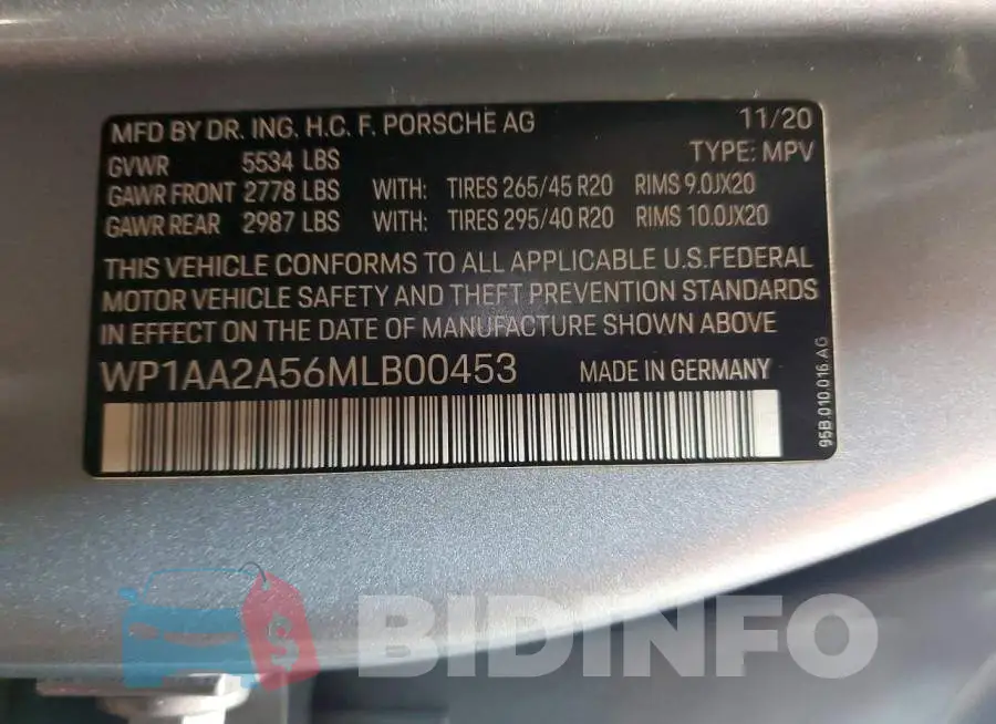 WP1AA2A56MLB00453 Photo# 14