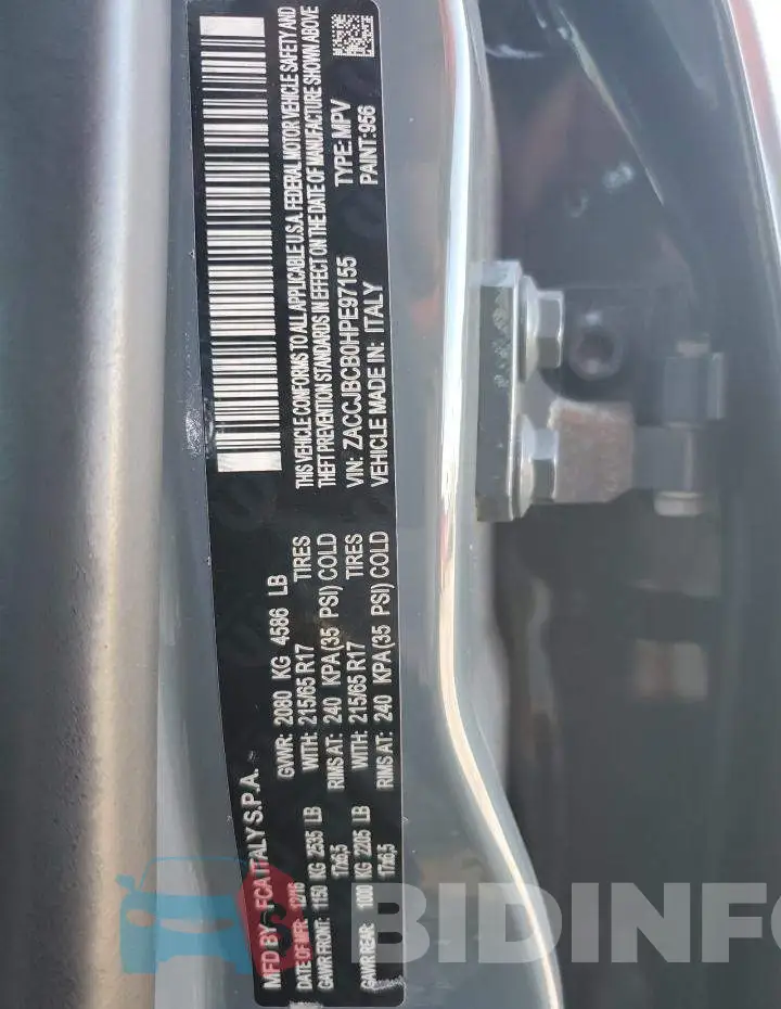 ZACCJBCB0HPE97155 Photo# 13