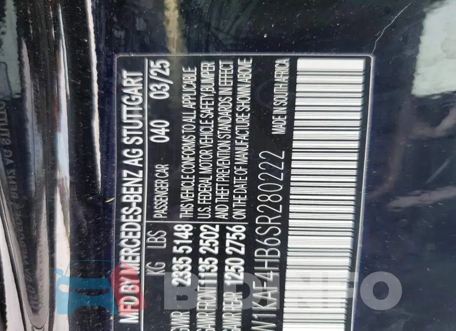 W1KAF4HB6SR280222 Photo# 13