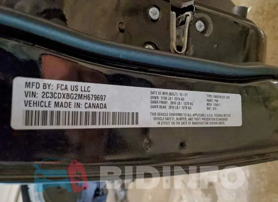 2C3CDXBG2MH679697 Photo# 13