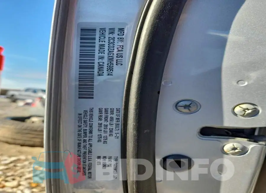 2C3CDZAGXMH599514 Photo# 13