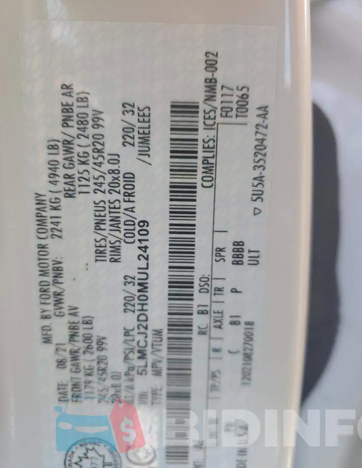 5LMCJ2DH0MUL24109 Photo# 13