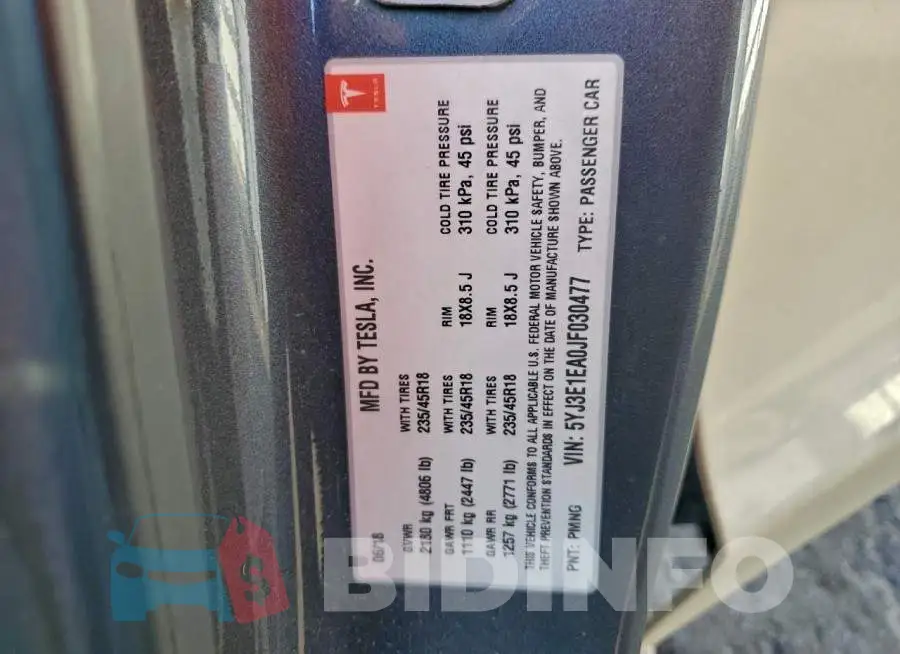 5YJ3E1EA0JF030477 Photo# 12
