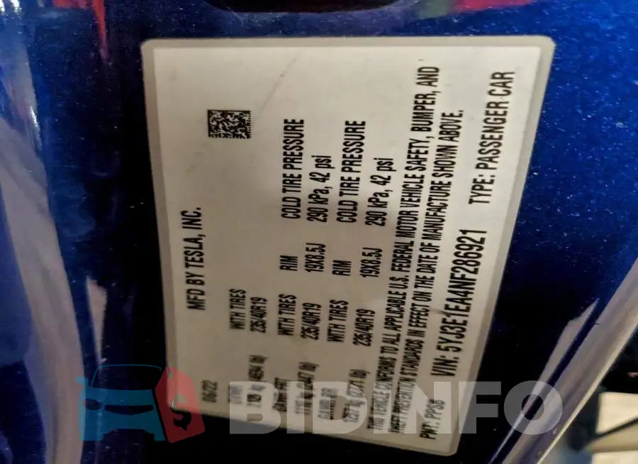 5YJ3E1EA4NF286921 Photo# 12