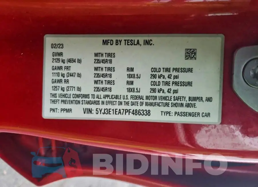 5YJ3E1EA7PF486338 Photo# 12