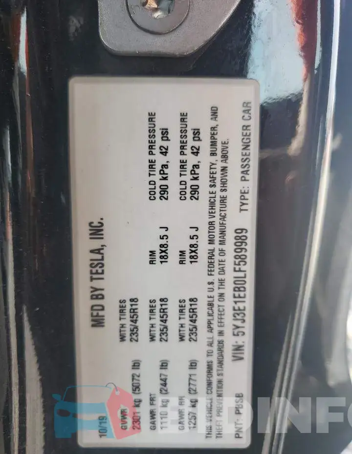 5YJ3E1EB0LF589989 Photo# 12