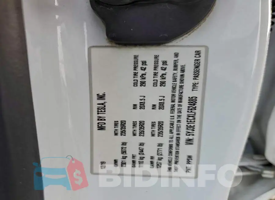 5YJ3E1ECXLF624885 Photo# 12