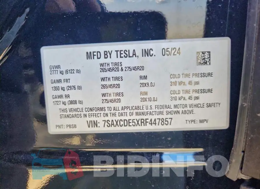 7SAXCDE5XRF447857 Photo# 13