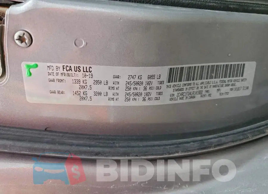 2C4RC1FG4LR101822 Photo# 13