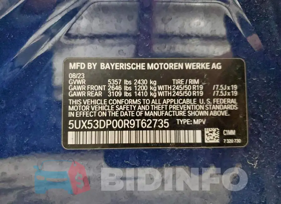 5UX53DP00R9T62735 Photo# 13
