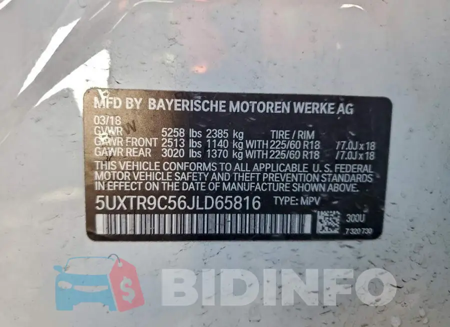 5UXTR9C56JLD65816 Photo# 14