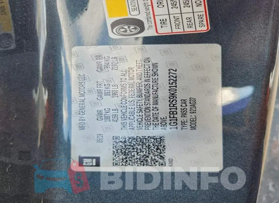 1G1FB1RS9K0152272 Photo# 12