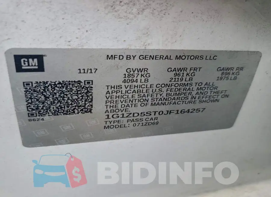 1G1ZD5ST0JF164257 Photo# 12