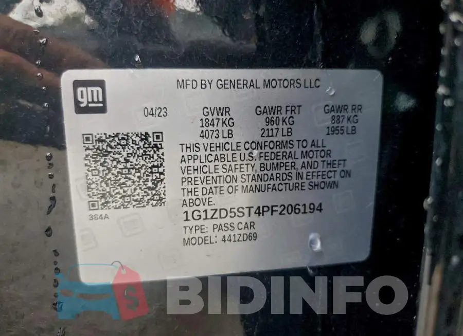 1G1ZD5ST4PF206194 Photo# 13