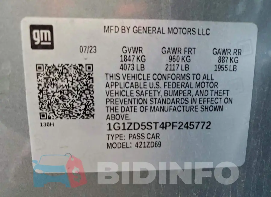 1G1ZD5ST4PF245772 Photo# 12
