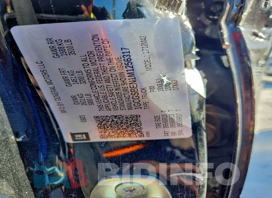 1GCGSBEN1M1256317 Photo# 13