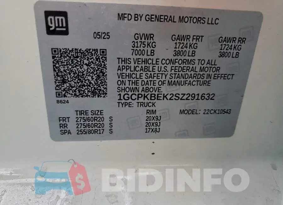 1GCPKBEK2SZ291632 Photo# 13