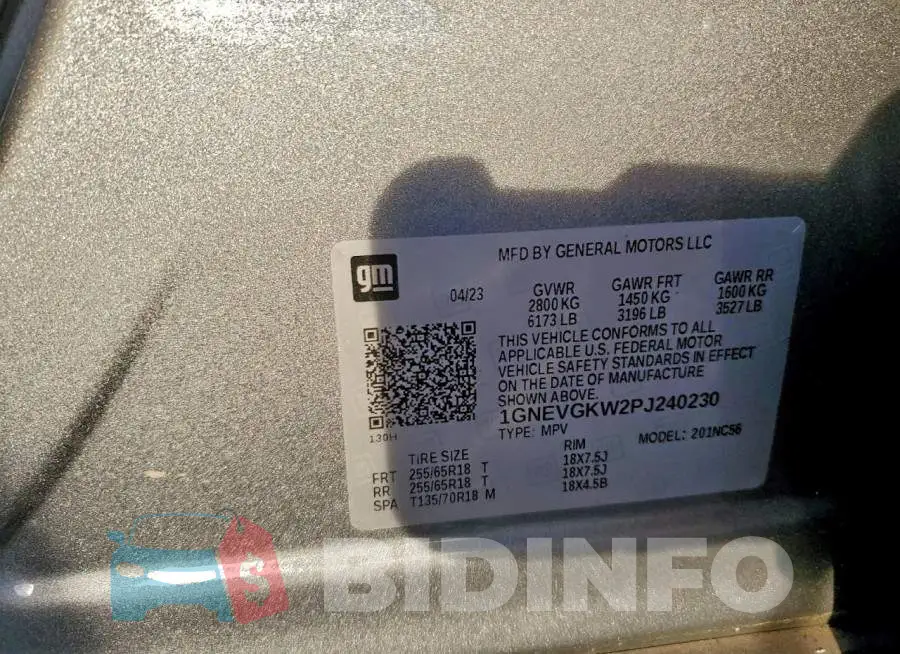1GNEVGKW2PJ240230 Photo# 14