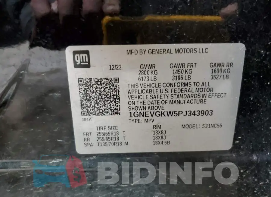 1GNEVGKW5PJ343903 Photo# 13