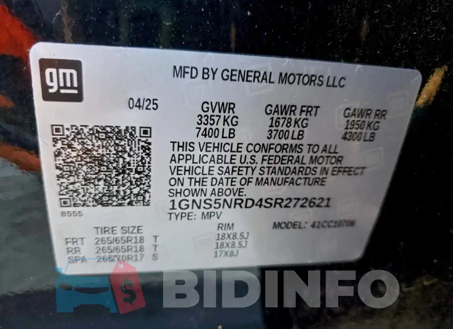 1GNS5NRD4SR272621 Photo# 13