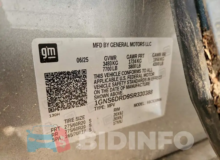 1GNS6DRD9SR330388 Photo# 13