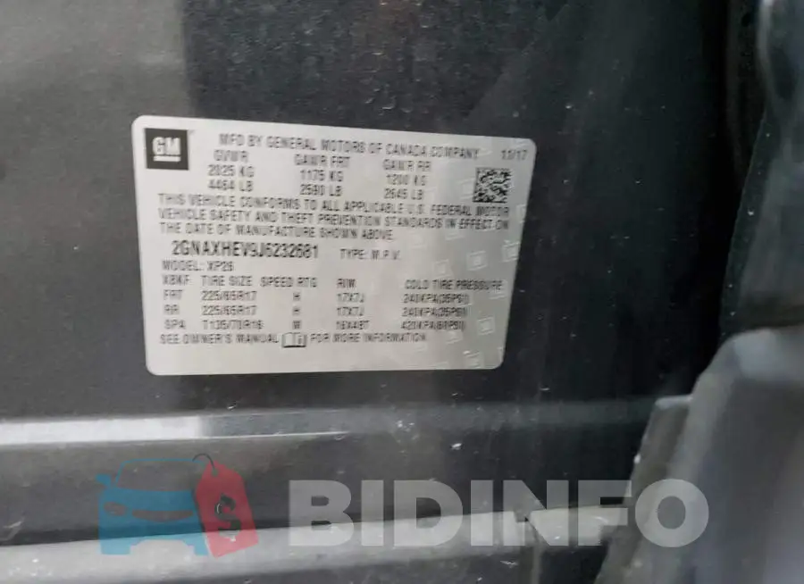 2GNAXHEV9J6232681 Photo# 13