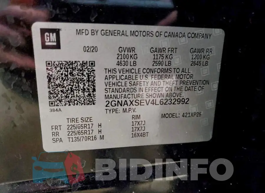 2GNAXSEV4L6232992 Photo# 13