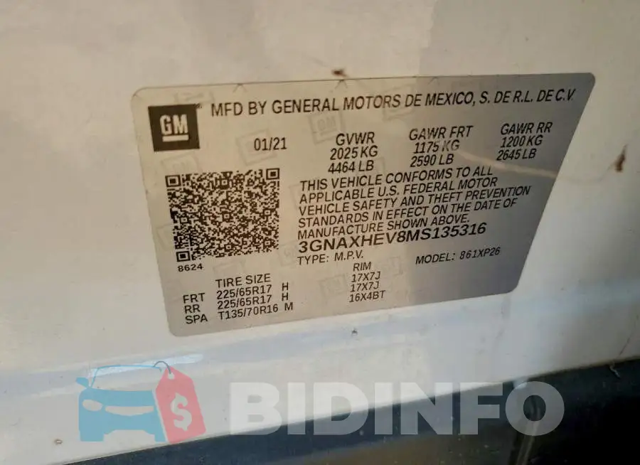 3GNAXHEV8MS135316 Photo# 12