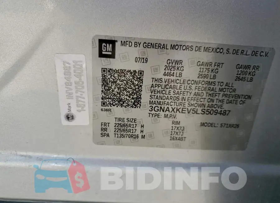 3GNAXKEV5LS509487 Photo# 13