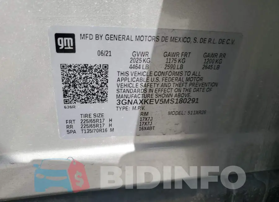 3GNAXKEV5MS180291 Photo# 13