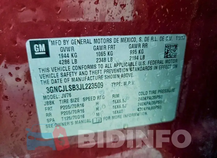 3GNCJLSB3JL223509 Photo# 13