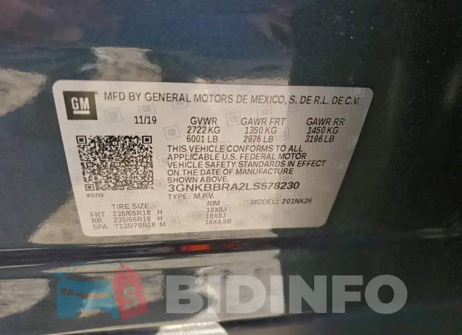 3GNKBBRA2LS578230 Photo# 13
