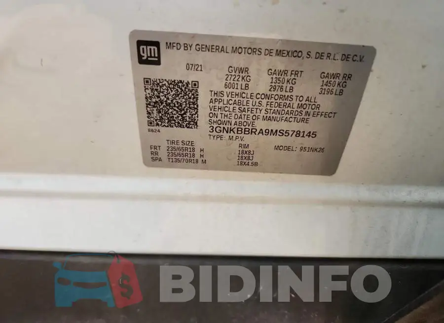 3GNKBBRA9MS578145 Photo# 14