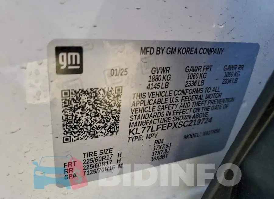 KL77LFEPXSC219724 Photo# 12