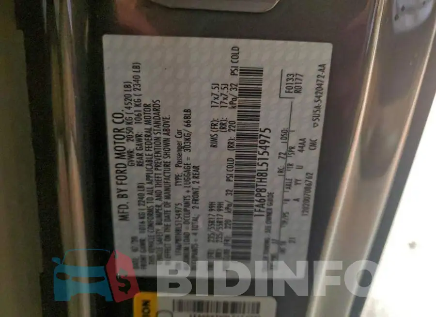 1FA6P8TH8L5154975 Photo# 12
