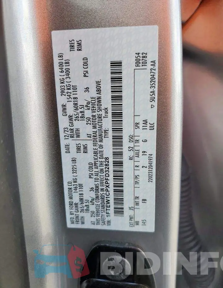 1FTEW1CPXPFD32828 Photo# 13
