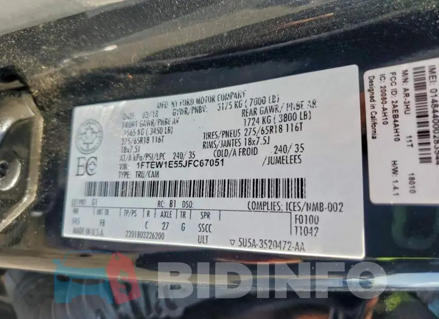 1FTEW1E55JFC67051 Photo# 12