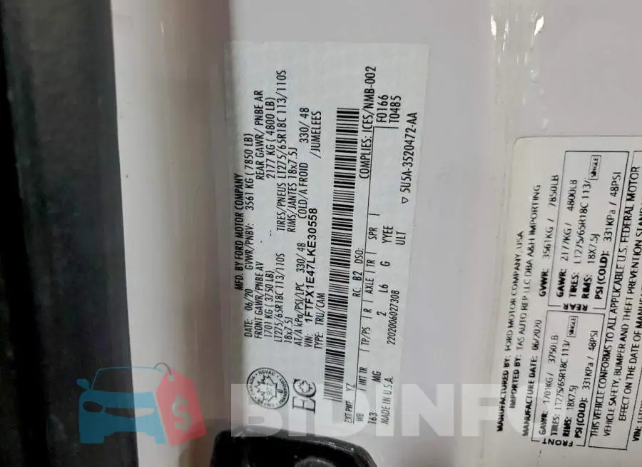 1FTFX1E47LKE30558 Photo# 13